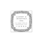 Custom Elegant Vierkant Lijst Bruiloft Retouradres Rubberstempel (Afrduk)