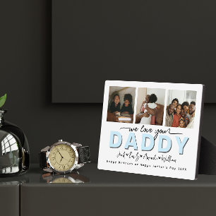 Custom Elegant We houden van je Daddy Fotocollage Fotoplaat