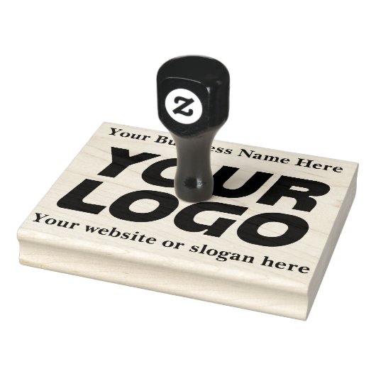 Custom Elegant XXL Large Business Logo and Text Rubberstempel (Stempel)