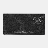 Custom Elegant Zwart Leopard Naam Beroep Bureaumat (Voorkant)