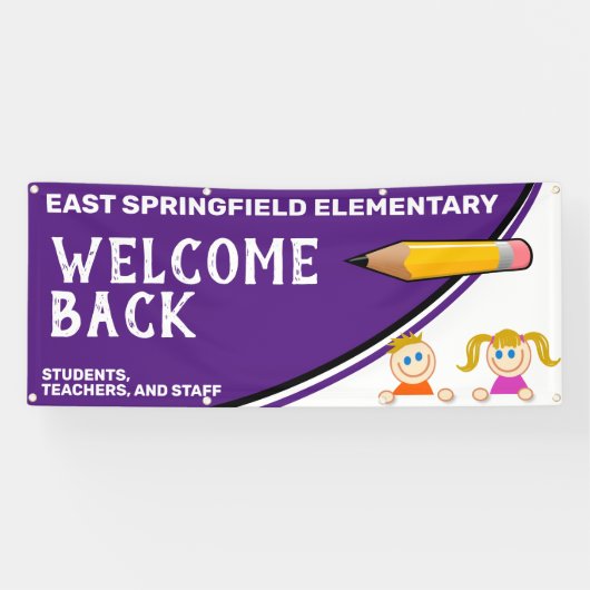 Custom Elementary Welcome Back to School Spandoek (Horizontaal)