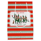 Custom Elf Uw Familie van Zes Inclusief Hond Grapp Medium Cadeauzakje (Achterkant)