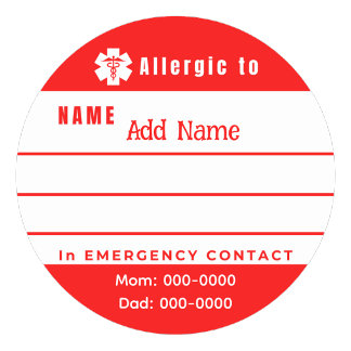  Custom Emergency Allergy Alert Stickers