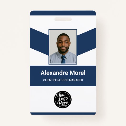 Custom Employee Badge with Photo, Logo & Barcode (Voorkant)