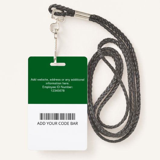 Custom Employee ID Badge (Derrière avec lanière)