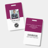 Custom Employee ID Badge (Avant & arrière)