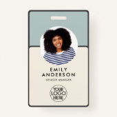 Custom Employee Pass Foto ID Logo Qr barcode Badge (Voorkant)