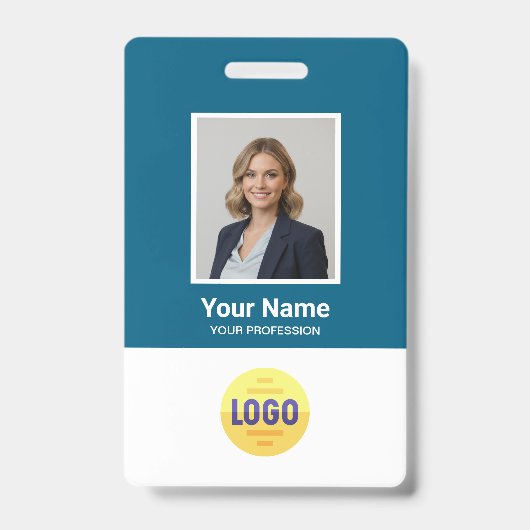 Custom Employee Photo, Bar Code, Logo, Name Badge (Avant)