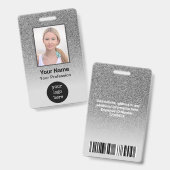 Custom Employee Photo, Bar Code, Logo, Name Badge (Avant & arrière)