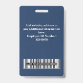 Custom Employee Photo, Barcode, Logo, Name Badge (Achterkant)