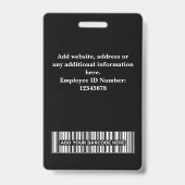 Custom Employee Photo, Barcode, Logo, Name Badge (Achterkant)