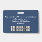 Custom Employee Photo, Barcode, Logo, Name Badge (Achterkant)