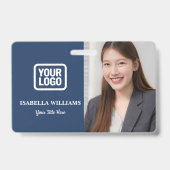 Custom Employee Photo, Barcode, Logo, Name Badge (Voorzijde)