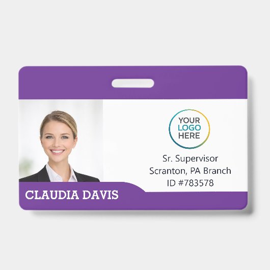 Custom Employee Photo ID Badge (Face)