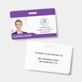 Custom Employee Photo ID Badge (Recto et verso)