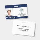 Custom Employee Photo ID Badge (Recto et verso)