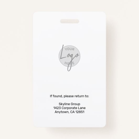 Custom Employee Photo ID Name Badge (Achterkant)