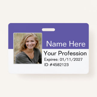 Custom Employee Photo Logo Bar Code Nom Badge