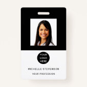 Custom Employee Photo Logo Naam Badge (Voorkant)