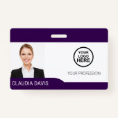 Custom Employee Photo,Name , Logo, Bar Code, Badge (Devant)