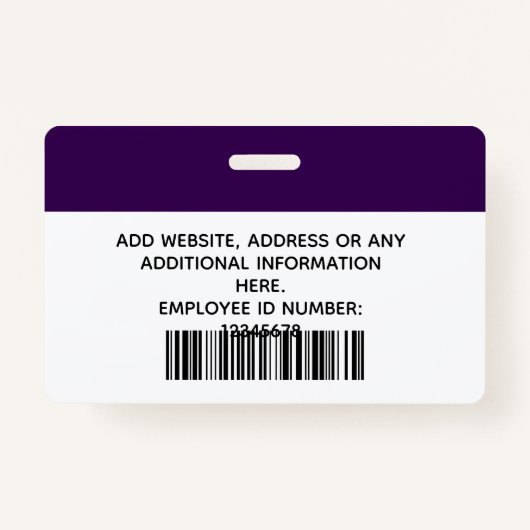 Custom Employee Photo,Name , Logo, Bar Code, Badge (Dos)