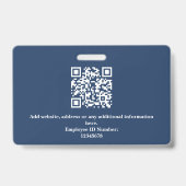 Custom Employee Photo, QR Code, Logo, Name Badge (Achterkant)