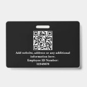 Custom Employee Photo, QR Code, Logo, Name Badge (Achterkant)