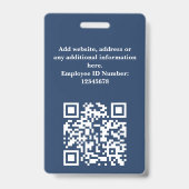 Custom Employee Photo, QR Code, Logo, Name Badge (Achterkant)