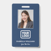 Custom Employee Photo, QR Code, Logo, Name Badge (Voorzijde)