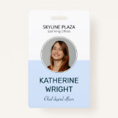 Custom Employee Photo Round ID Name Badge (Voorkant)