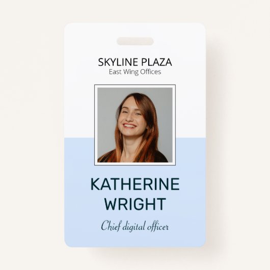 Custom Employee Photo Square ID Name Badge (Voorkant)