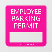 Custom Employee Resident Parking Permit Business Raamsticker (Vel)