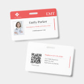 Custom EMT ID Badge Template | Emergency Medical  (Avant & arrière)