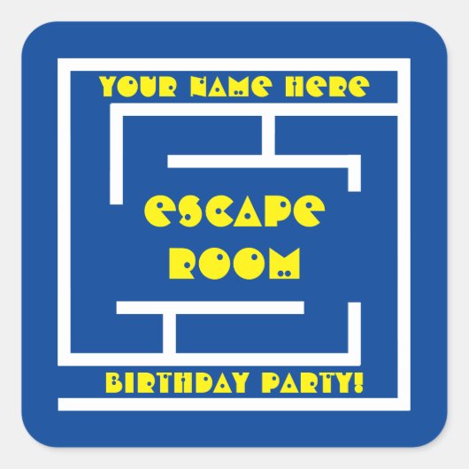 Custom Escape Room Verjaardagsfeestje stickers (Voorkant)