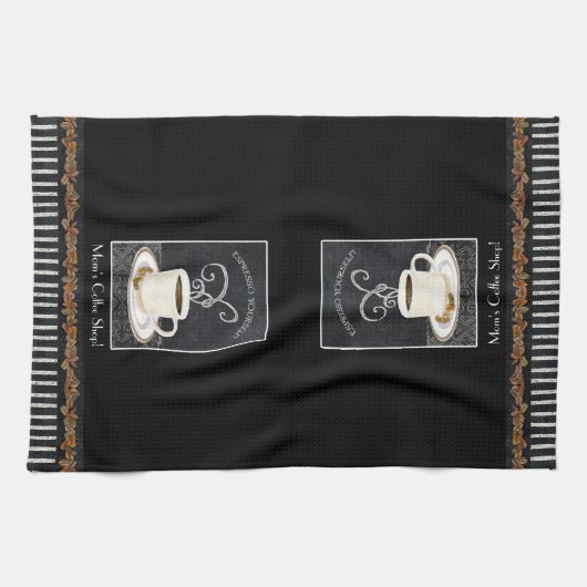 Custom Espresso Coffee Chalkboard Kitchen Decor Theedoek (Horizontaal)