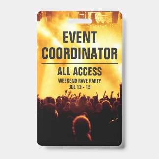 Custom Event Coordinator All Access Concern Pass B Badge
