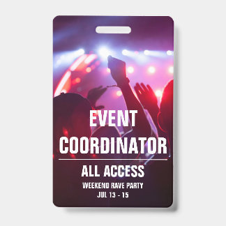 Custom Event Coordinator All Access Concern Pass B Badge