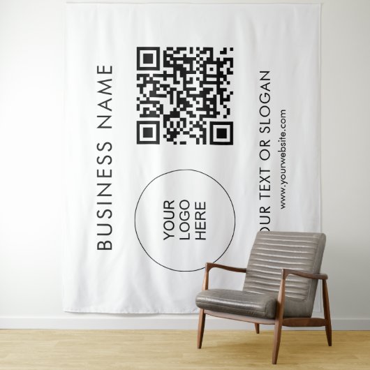 Custom Event Seminar Party Logo Tekst QR Code Wandkleed (In situ)