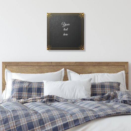 Custom Event Signage –  Gold Lijst Bewerkbaar Canvas Afdruk (Insitu (Slaapkamer))