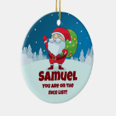 CUSTOM Ewn Message Funny KerstNice List Keramisch Ornament (Rechts)