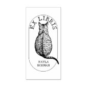 Custom Ex Libris  Cat, Boek Rubberstempel (Afrduk)