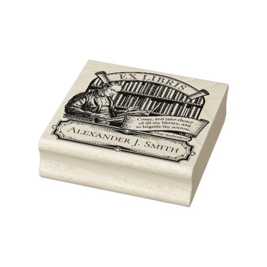 Custom Ex Libris Elegant  Classic Quote Rubberstempel (Stempel)