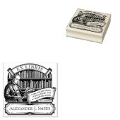 Custom Ex Libris Elegant  Classic Quote Rubberstempel (Gestempeld)