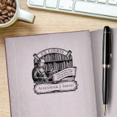 Custom Ex Libris Elegant  Classic Quote Rubberstempel