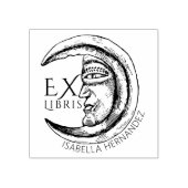 Custom Ex Libris  Mystical Moon Boek Rubberstempel (Afrduk)