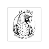 Custom Ex Libris Parrot Vogel, Bibliotheek Dier Rubberstempel (Afrduk)
