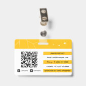 Custom Expo Badge ID With QR Code and Logo (Arrière avec clip)