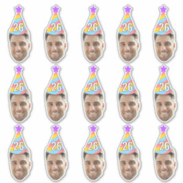 Custom Face 20th 30th 40th 50th 60th 70th Birthday Sticker