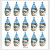 Custom Face 20th 30th 40th 50th 60th 70th Verjaard Sticker (Vel)