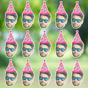 Custom Face 20th 30th 40th 50th 60th 70th Verjaard Sticker